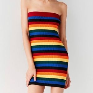 Urban Outfitters Dresses - UO- Rainbow Striped Mini Dress Urban Outfitters Dresses - UO- Rainbow Striped Mini Dress